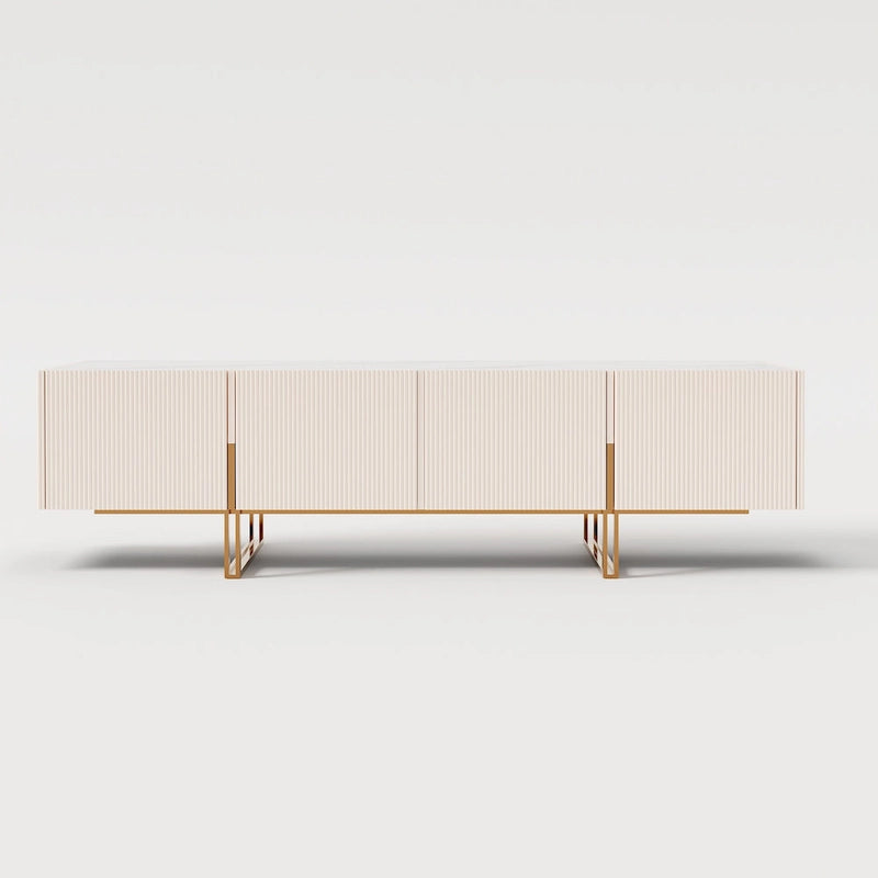 Meuble TV 78,7 pouces, meuble de divertissement avec plateau imitation marbre