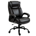 Fauteuil de bureau exécutif avec siège large, chaise de bureau d'ordinateur à dossier haut, hauteur réglable et roulettes pivotantes
