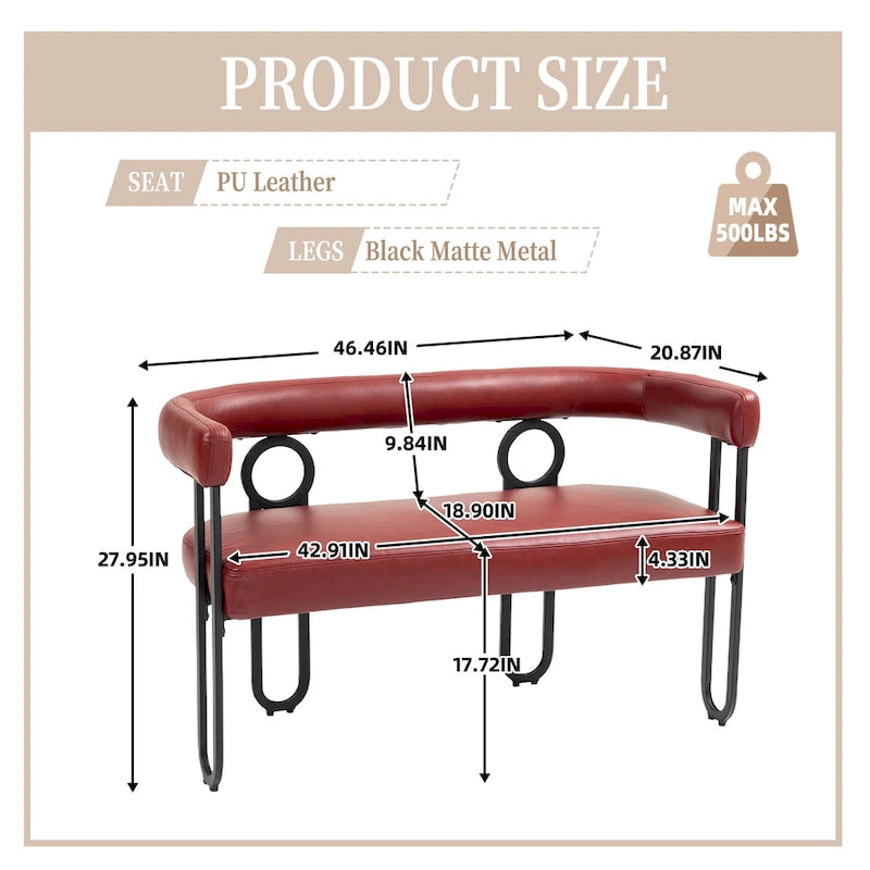Canapé deux places moderne en tissu chenille avec accoudoirs et pieds en métal pour salon