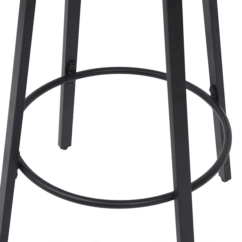 Tabourets de bar hauteur comptoir, chaises de salle à manger sans dossier tressées à la main avec repose-pieds rond, lot de 2 tabourets de pub en PVC tissé