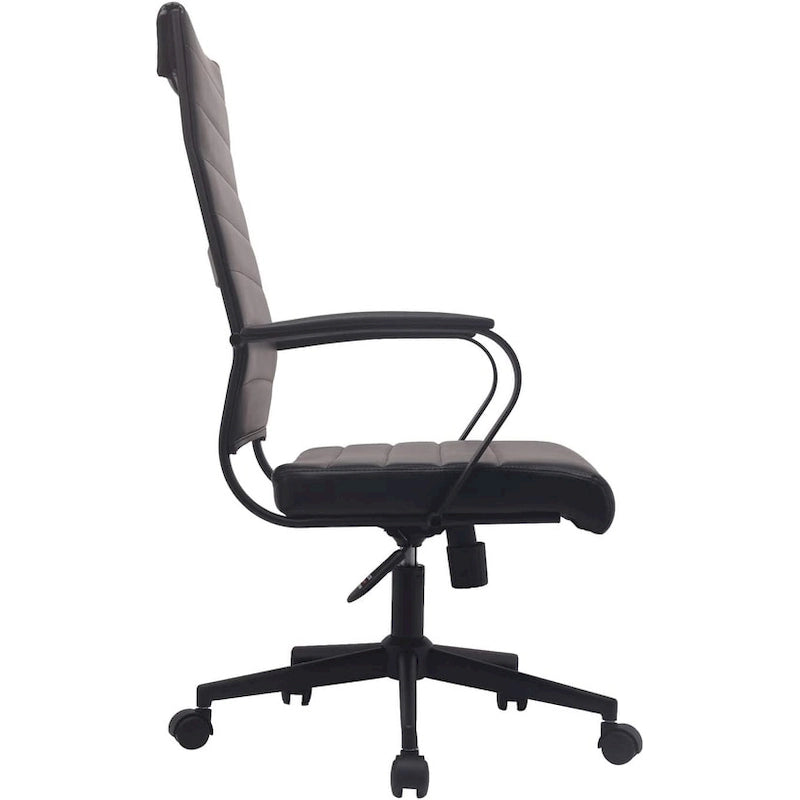 Fauteuil de bureau moderne à dossier haut, en cuir PU nervuré, pivotant et inclinable, pour salle de conférence, chaise de bureau avec coussin, pour patron
