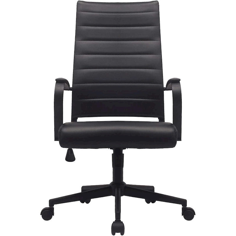 Fauteuil de bureau moderne à dossier haut, en cuir PU nervuré, pivotant et inclinable, pour salle de conférence, chaise de bureau avec coussin, pour patron