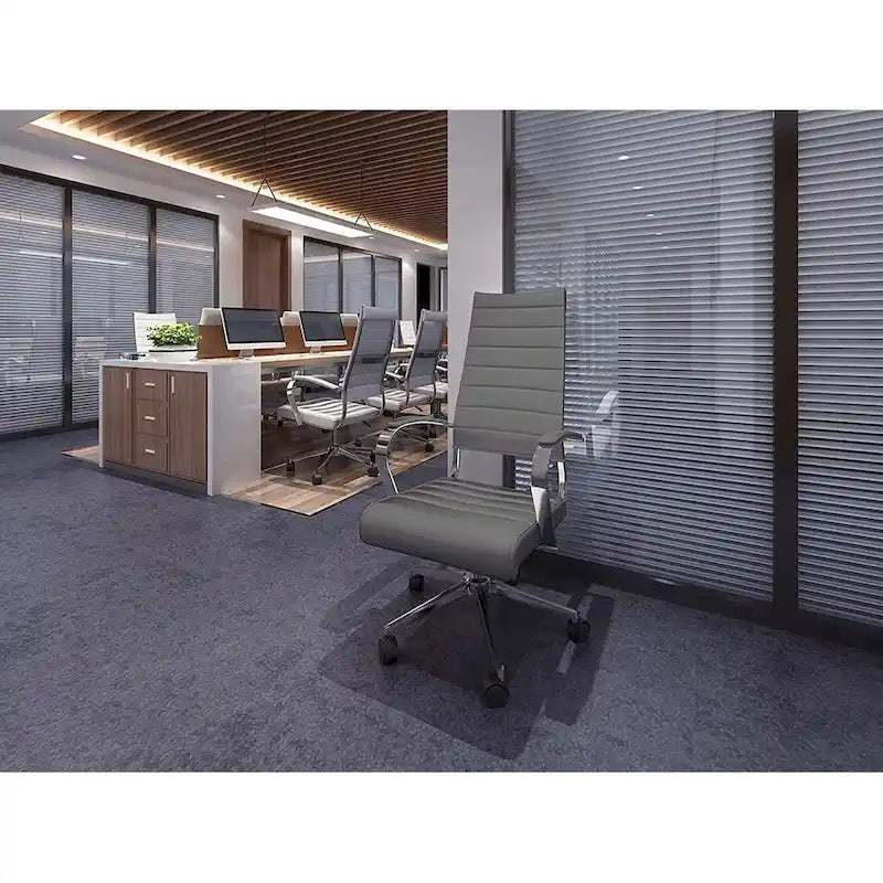 Fauteuil de bureau moderne à dossier haut, en cuir PU nervuré, pivotant et inclinable, pour salle de conférence, chaise de bureau avec coussin, pour patron