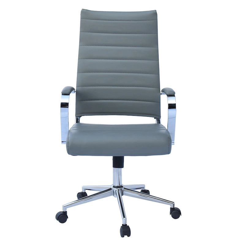 Fauteuil de bureau moderne à dossier haut, en cuir PU nervuré, pivotant et inclinable, pour salle de conférence, chaise de bureau avec coussin, pour patron