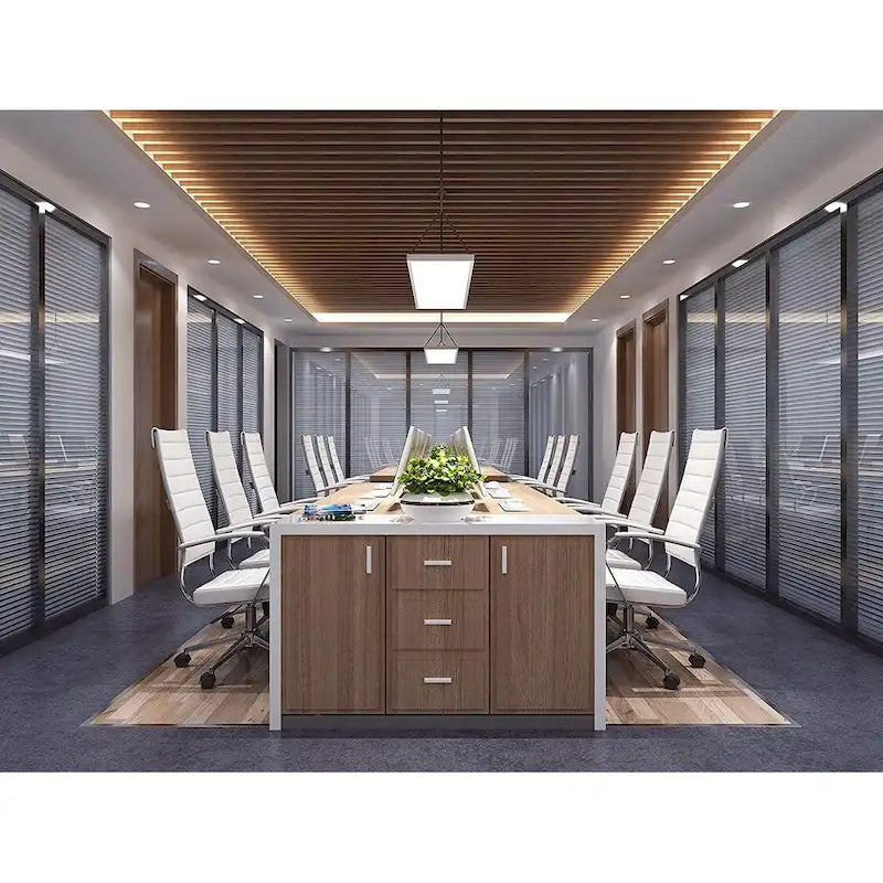 Fauteuil de bureau moderne à dossier haut, en cuir PU nervuré, pivotant et inclinable, pour salle de conférence, chaise de bureau avec coussin, pour patron