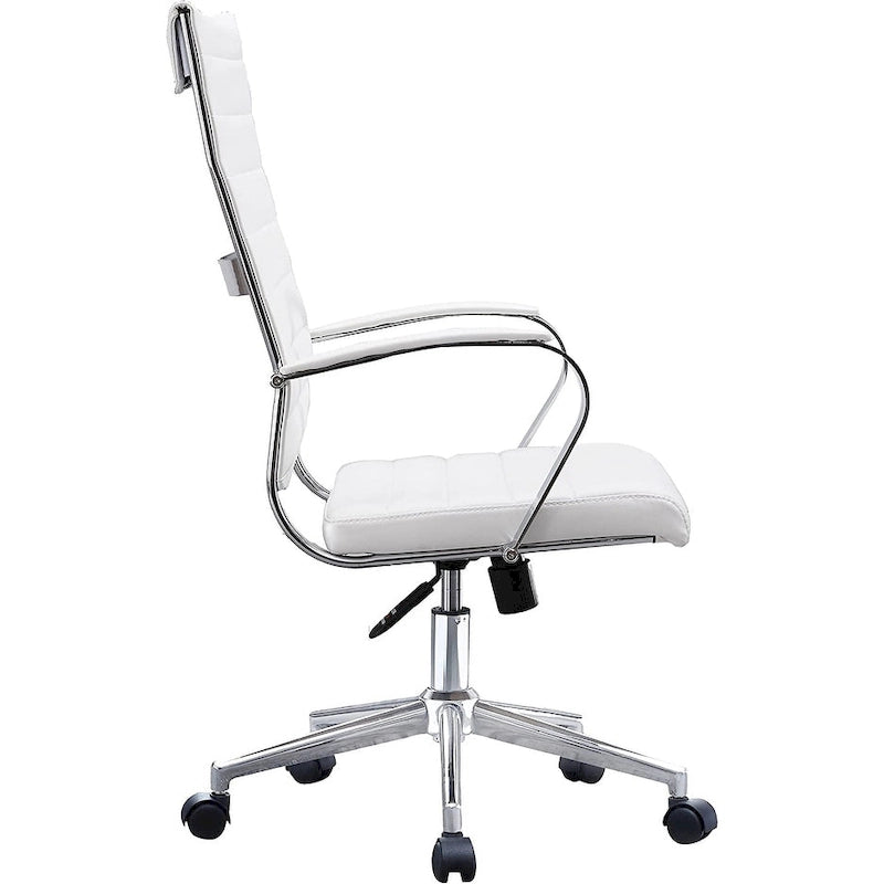 Fauteuil de bureau moderne à dossier haut, en cuir PU nervuré, pivotant et inclinable, pour salle de conférence, chaise de bureau avec coussin, pour patron