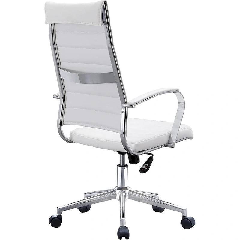 Fauteuil de bureau moderne à dossier haut, en cuir PU nervuré, pivotant et inclinable, pour salle de conférence, chaise de bureau avec coussin, pour patron