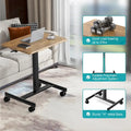 Petit bureau debout de 108 cm de hauteur, mobile, portable, sur roulettes, pour ordinateur portable, réglable en hauteur avec roues