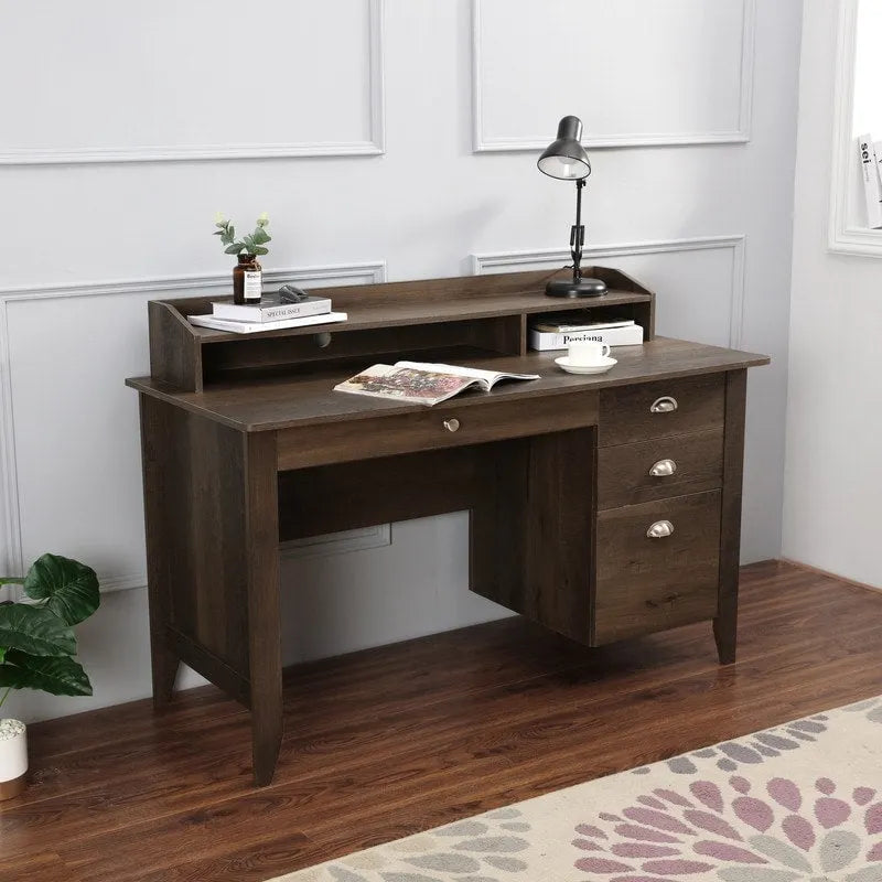 Lokatse Home 53 Wide Home Office Writing Desk With Hutch