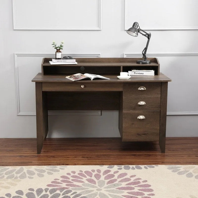 Bureau d'écriture de 53 pouces de large avec huche pour bureau à domicile