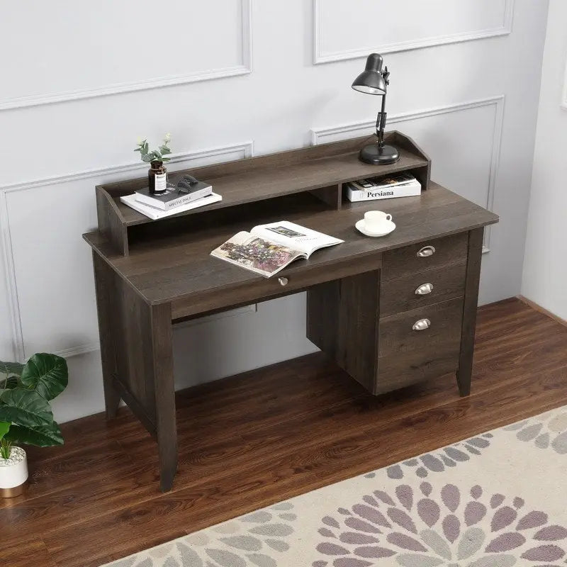 Bureau d'écriture de 53 pouces de large avec huche pour bureau à domicile
