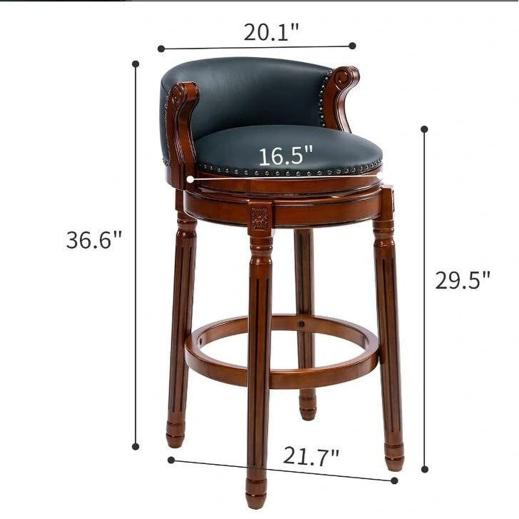 Tabourets de bar en cuir de vachette et bois