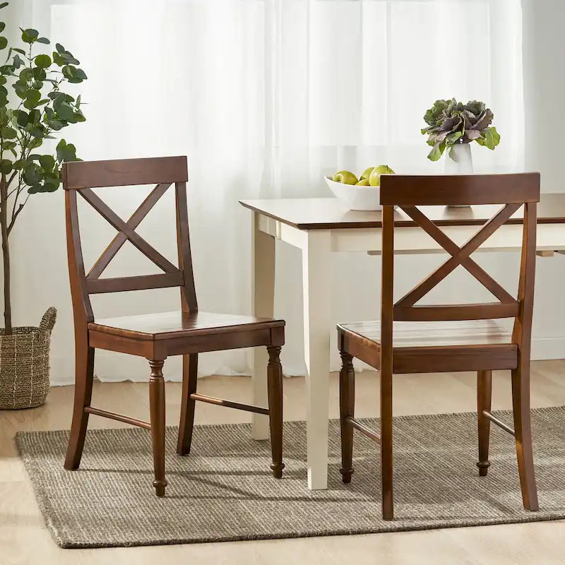 Chaise de salle à manger en bois d'acacia (lot de 2)