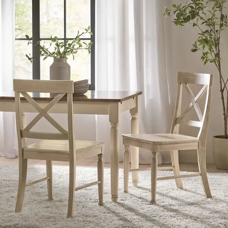 Chaise de salle à manger en bois d'acacia (lot de 2)