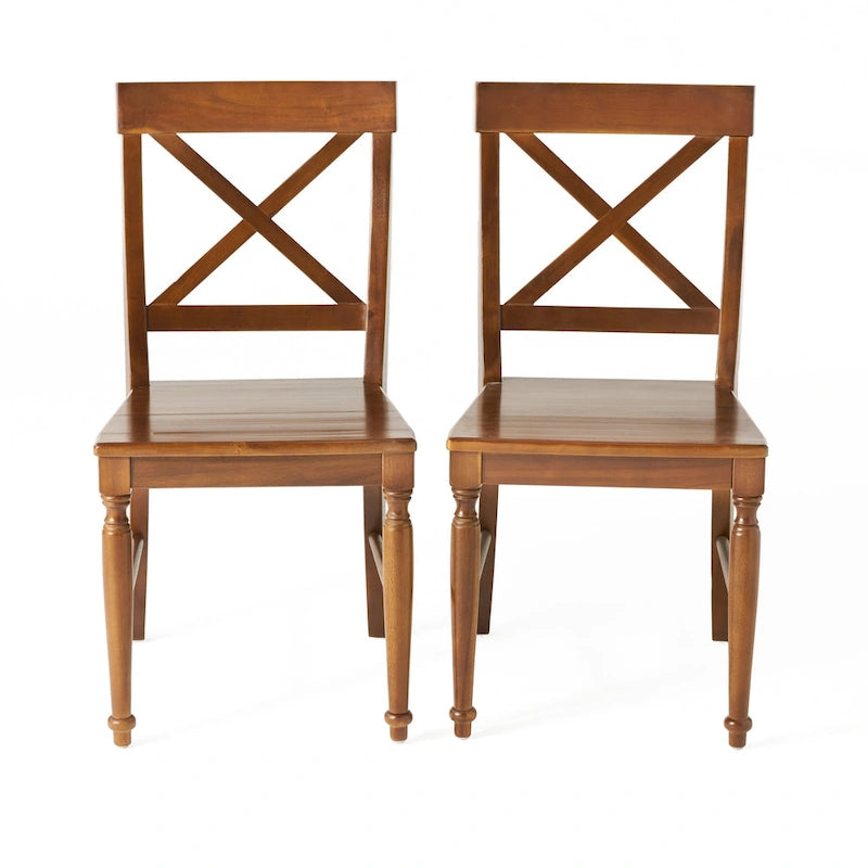 Chaise de salle à manger en bois d'acacia (lot de 2)