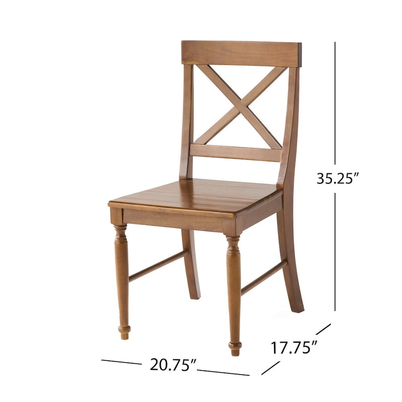 Chaise de salle à manger en bois d'acacia (lot de 2)