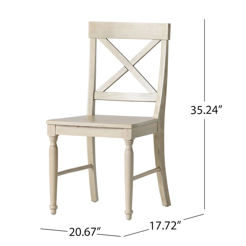 Chaise de salle à manger en bois d'acacia (lot de 2)