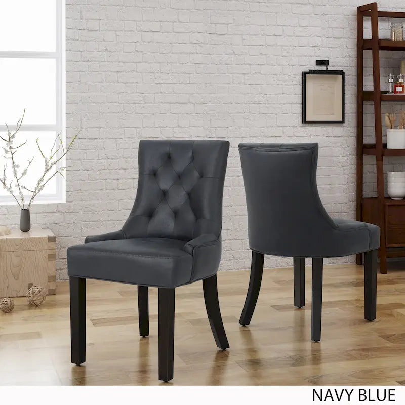 Chaises de salle à manger traditionnelles en microfibre (lot de 2)