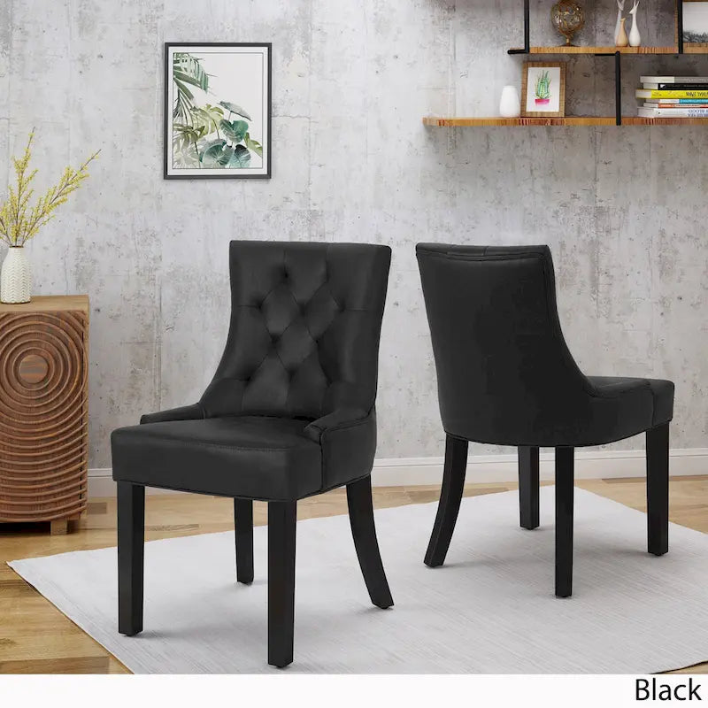 Chaises de salle à manger traditionnelles en microfibre (lot de 2)