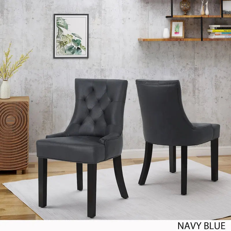 Chaises de salle à manger traditionnelles en microfibre (lot de 2)