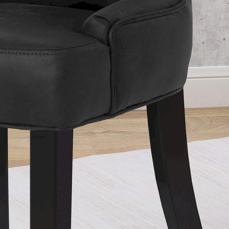 Chaises de salle à manger traditionnelles en microfibre (lot de 2)