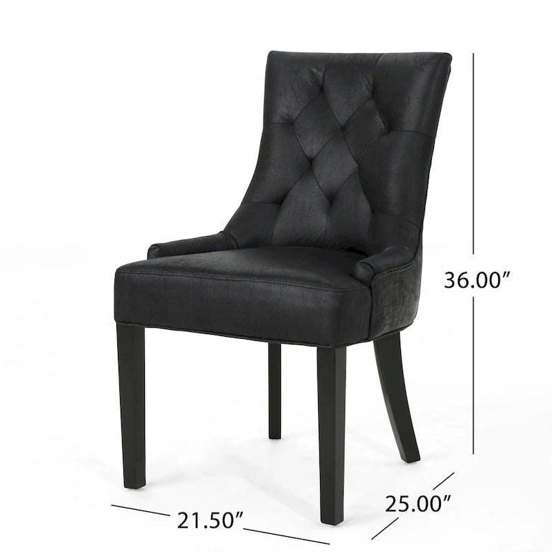 Chaises de salle à manger traditionnelles en microfibre (lot de 2)