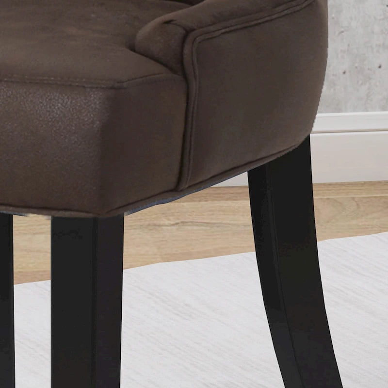 Chaises de salle à manger traditionnelles en microfibre (lot de 2)