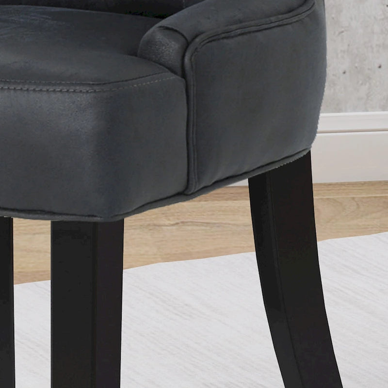 Chaises de salle à manger traditionnelles en microfibre (lot de 2)