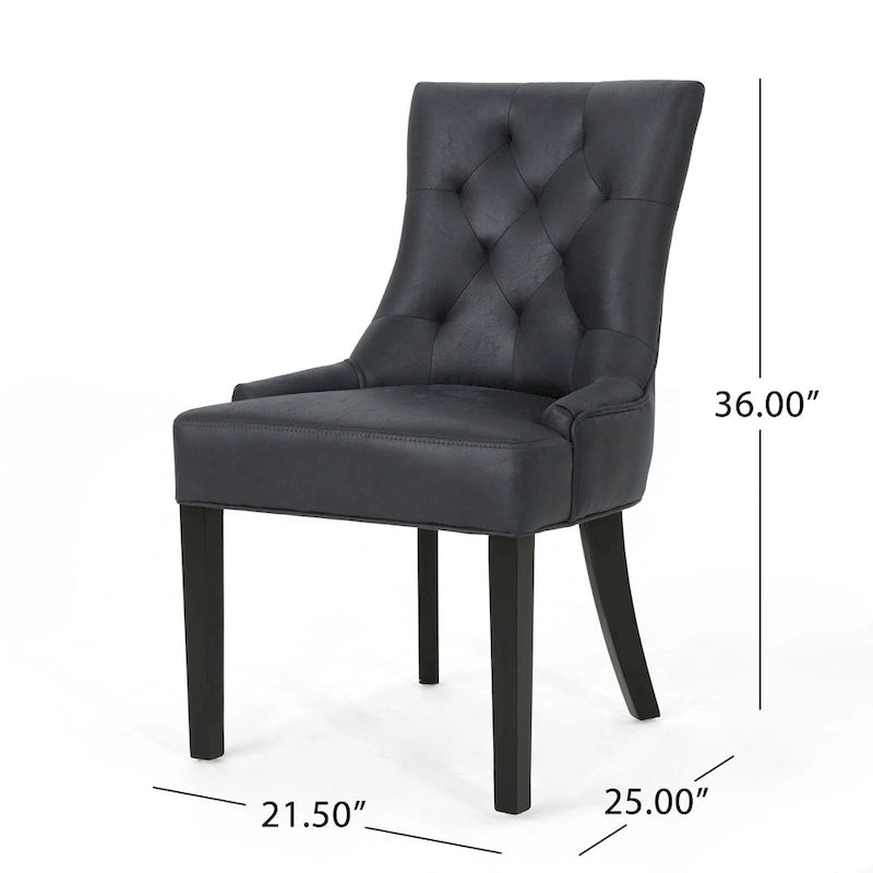 Chaises de salle à manger traditionnelles en microfibre (lot de 2)