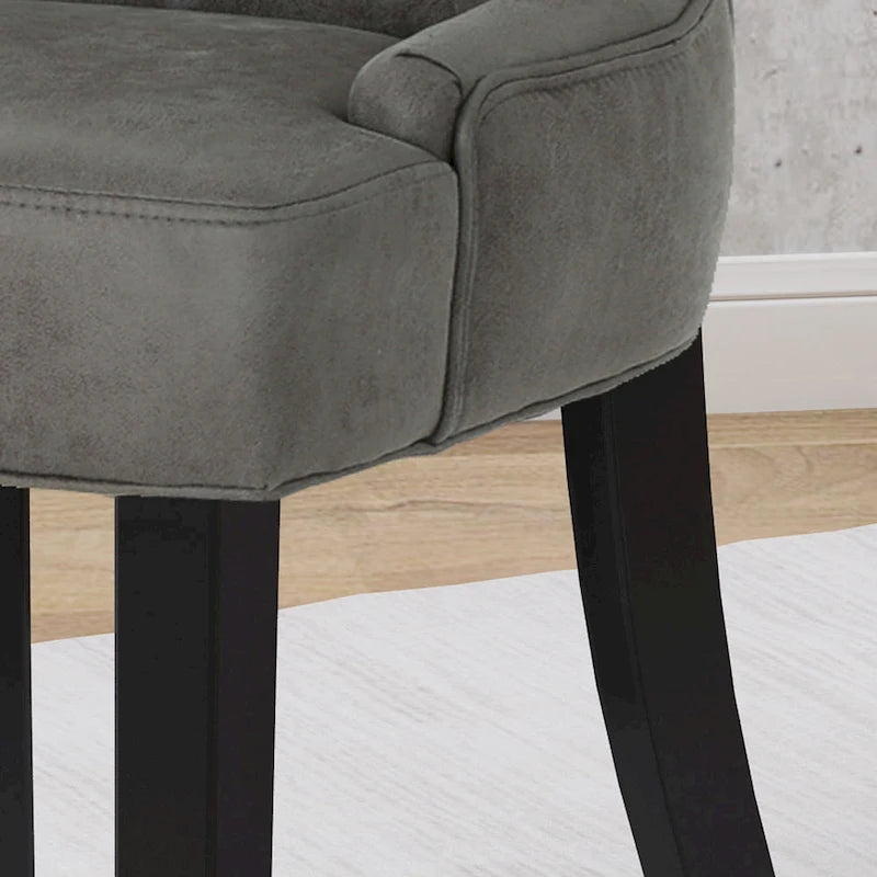 Chaises de salle à manger traditionnelles en microfibre (lot de 2)