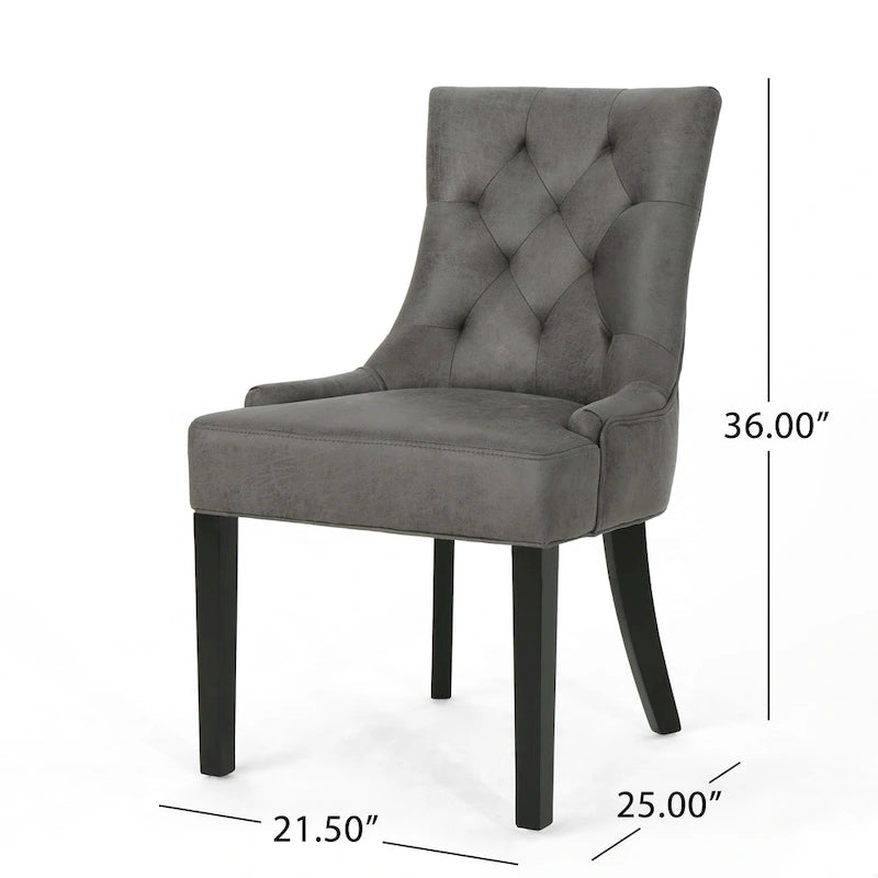 Chaises de salle à manger traditionnelles en microfibre (lot de 2)