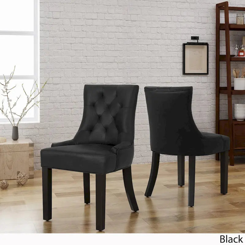 Chaises de salle à manger traditionnelles en microfibre (lot de 2)