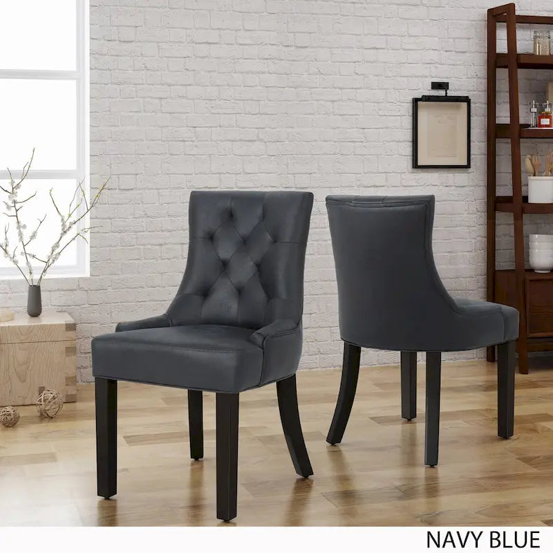Chaises de salle à manger traditionnelles en microfibre (lot de 2)