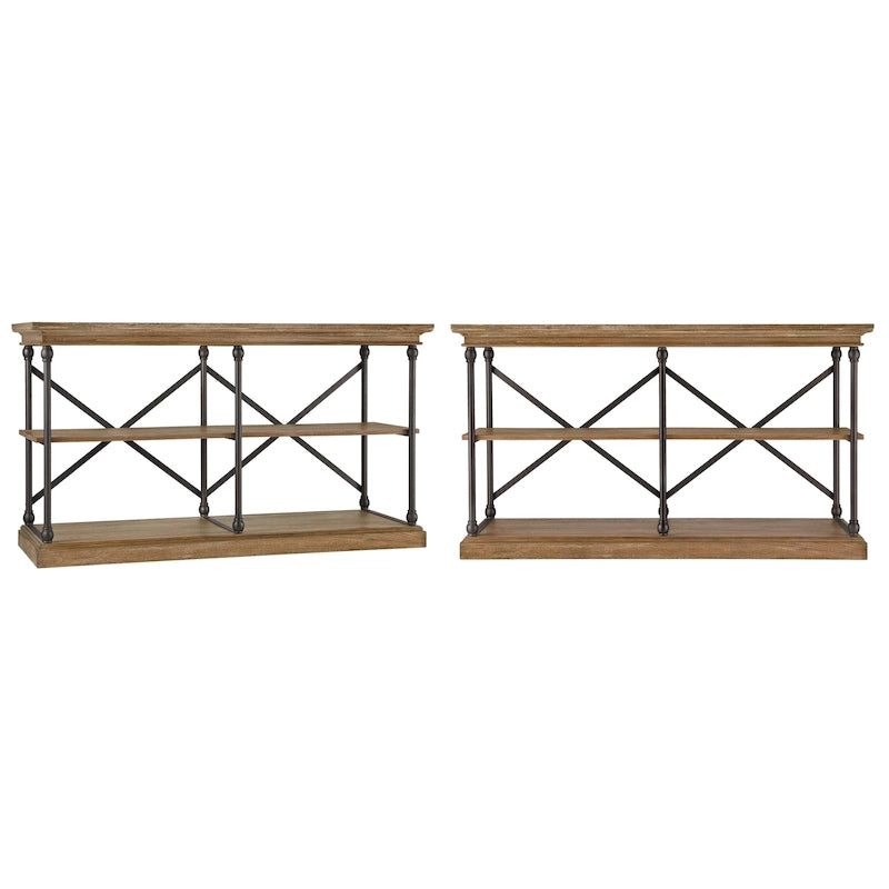 Console d'entrée en fer et bois