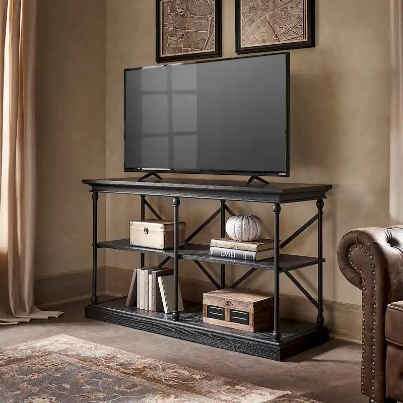 Console d'entrée en fer et bois