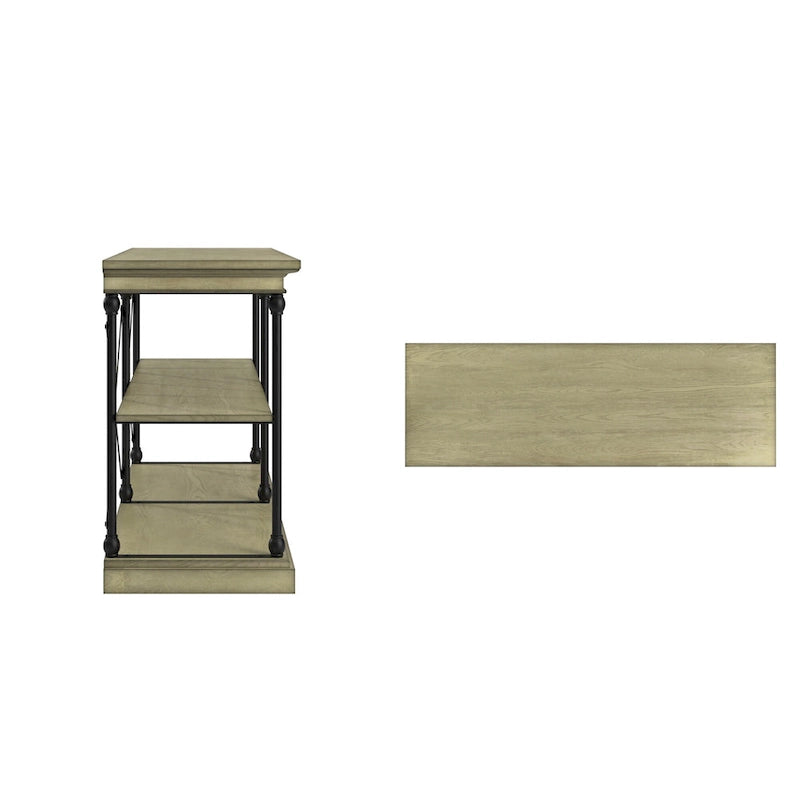 Console d'entrée en fer et bois