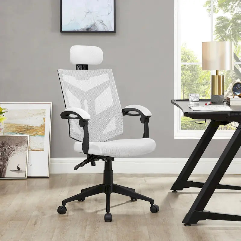 Adjustable Office Chair with Headrest Ergonomic Desk Chair High Back Mesh Office Chairs with Lumbar Support with Wheels