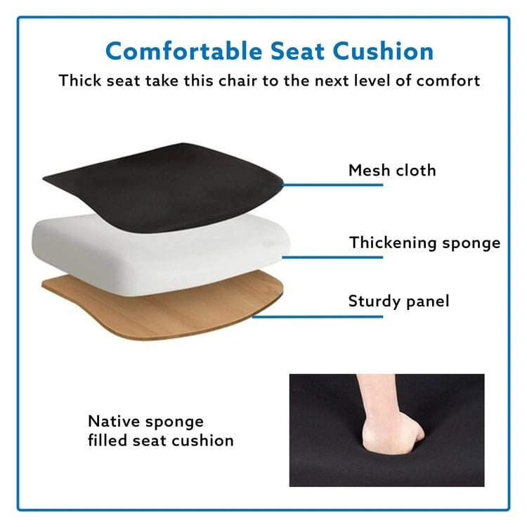 Chaise de bureau réglable avec appui-tête Fauteuil de bureau ergonomique en maille à dossier haut avec support lombaire et roulettes