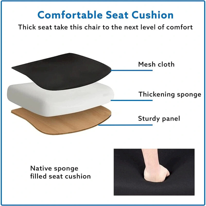 Chaise de bureau réglable avec appui-tête Fauteuil de bureau ergonomique en maille à dossier haut avec support lombaire et roulettes