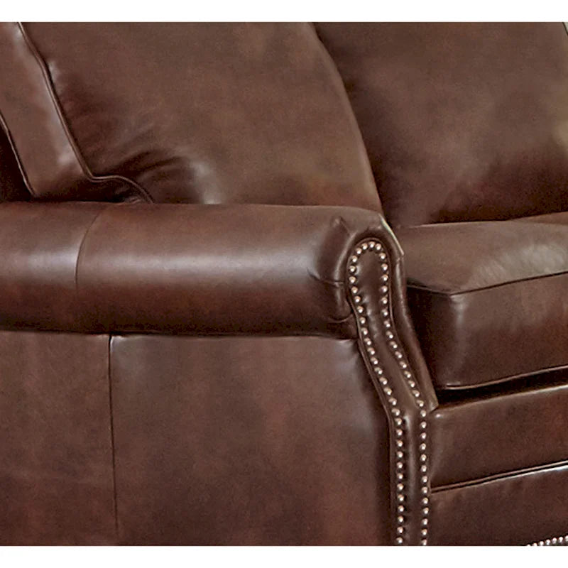 Canapé-lit et fauteuil en cuir pleine fleur fabriqués aux États-Unis