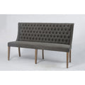 Banquette de salle à manger capitonnée en tissu tufté, style français (tissu sable clair)
