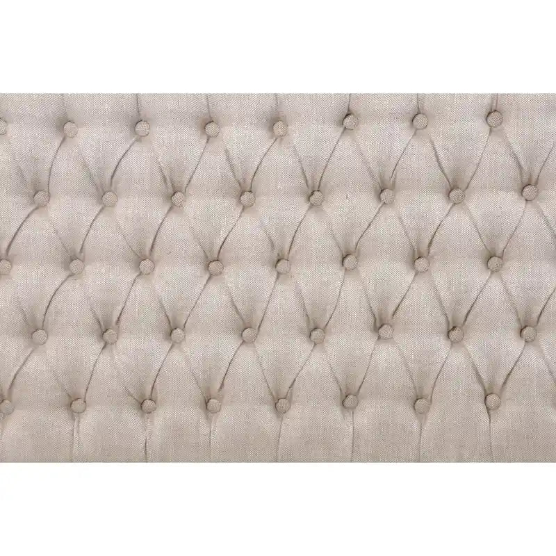 Banquette de salle à manger capitonnée en tissu tufté, style français (tissu sable clair)