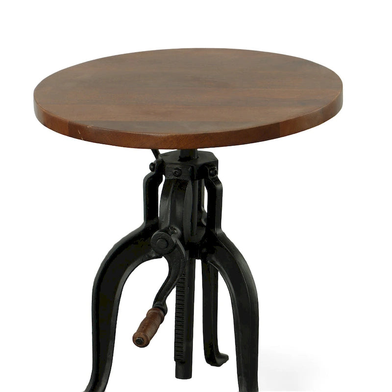 Table d'appoint réglable – Plateau Châtaigne – Piètement noir