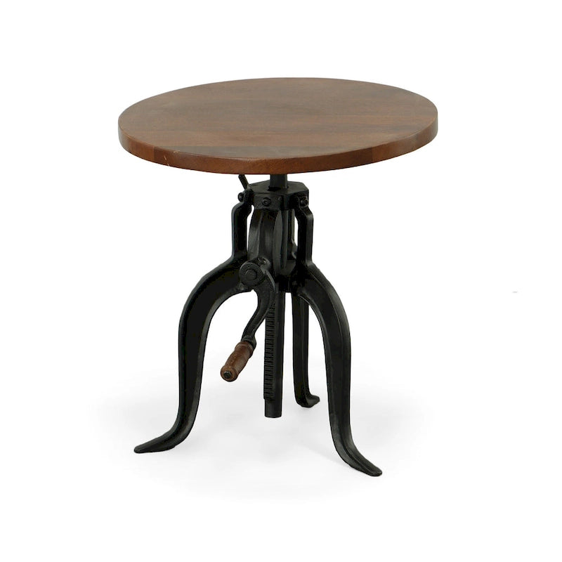 Table d'appoint réglable – Plateau Châtaigne – Piètement noir