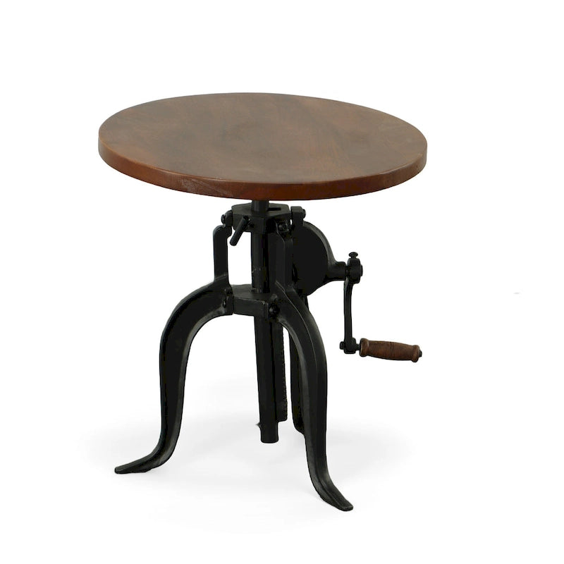 Table d'appoint réglable – Plateau Châtaigne – Piètement noir