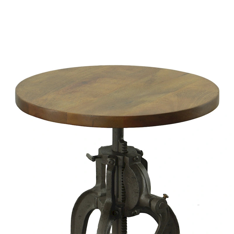 Table d'appoint réglable – Plateau Châtaigne – Piètement noir