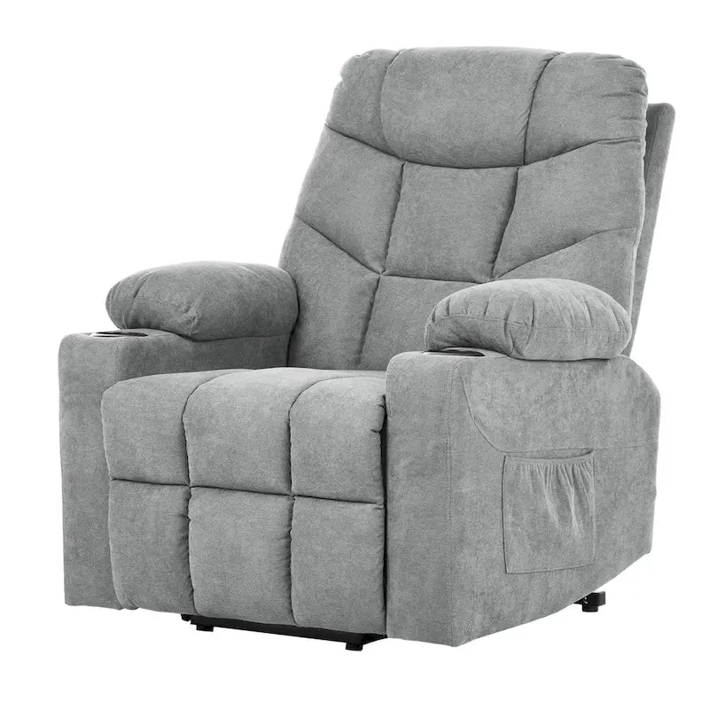 Fauteuil inclinable électrique releveur Moasis gris en tissu pour personnes âgées