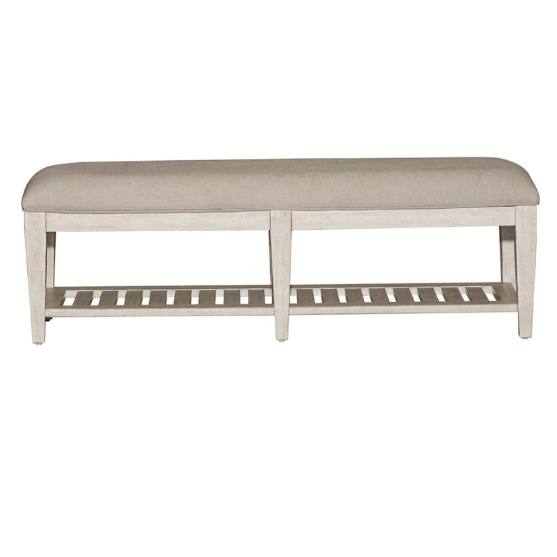 Banc de lit en tabac blanc antique