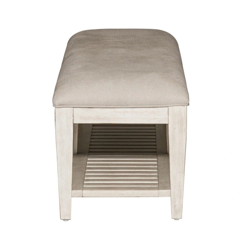 Banc de lit en tabac blanc antique