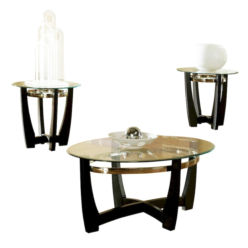 Tables d'appoint en verre (lot de 3)